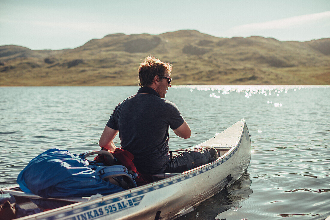 Rowing boat in greenland, greenland, arctic.