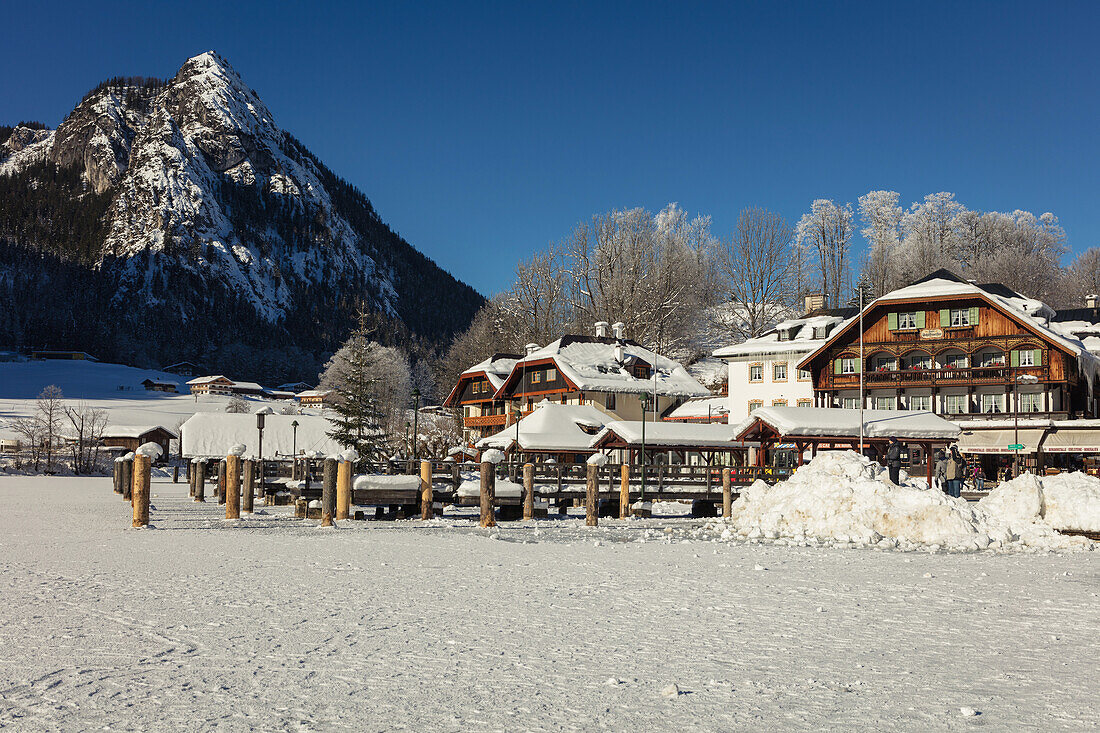 Frozen Koenigssee, Koenigssee, Berchtesgaden, Bavaria, Germany