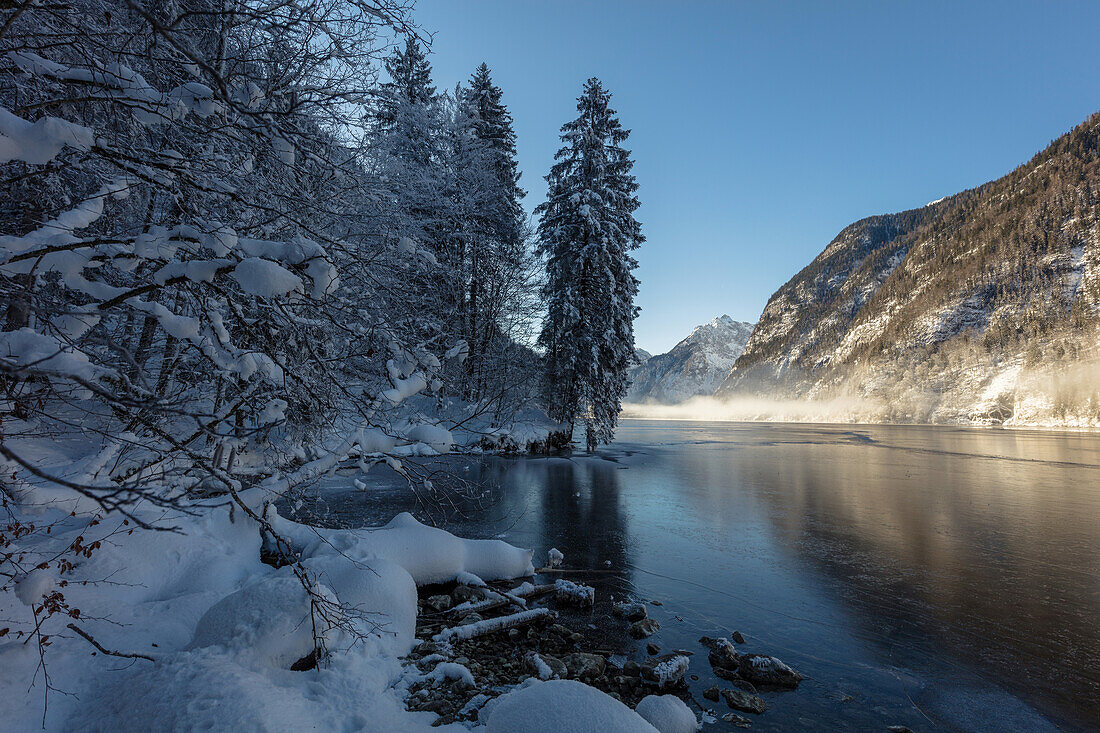 Frozen Koenigssee, Koenigssee, Berchtesgaden, Bavaria, Germany