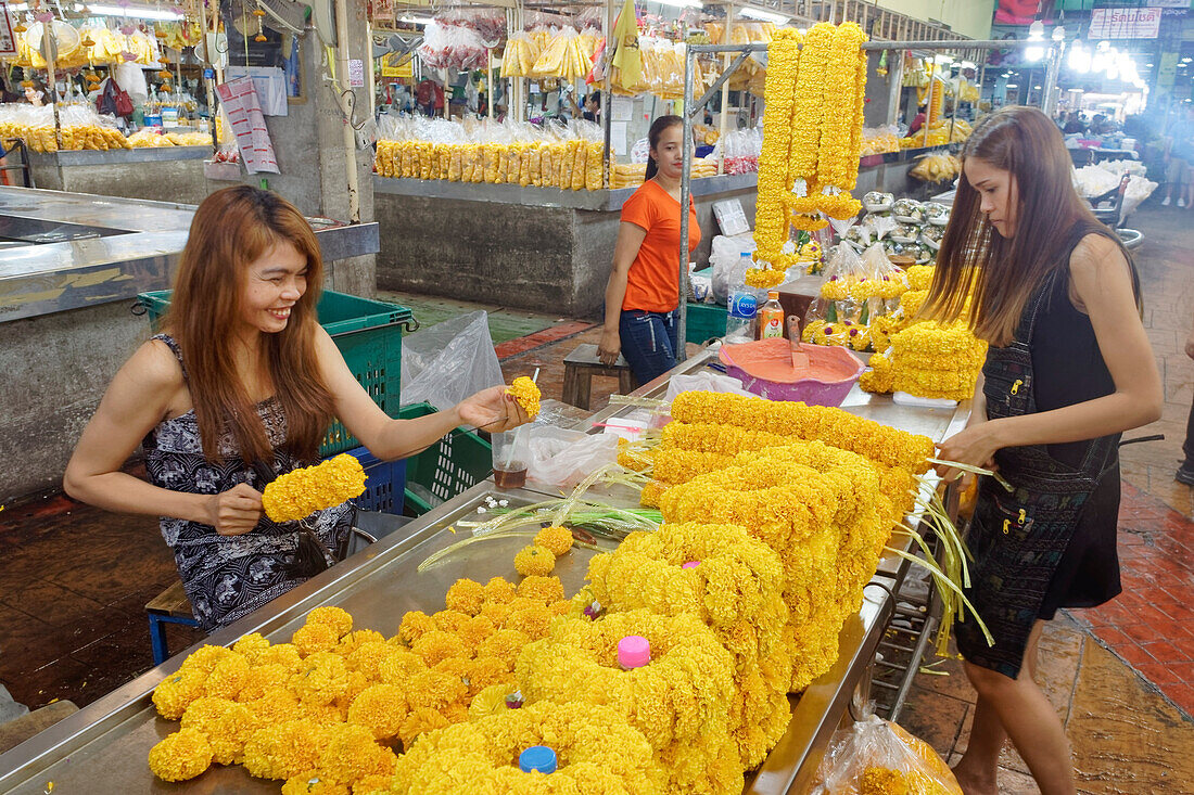 Pak Khlong Talat, Blumenmarkt, Bangkok, Thailand