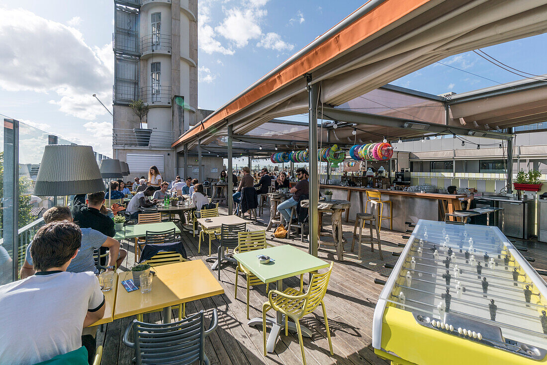 Mama shelter Design  Hotel, designed by Philipp Starck, sky bar, rooftop,  Bordeaux, France