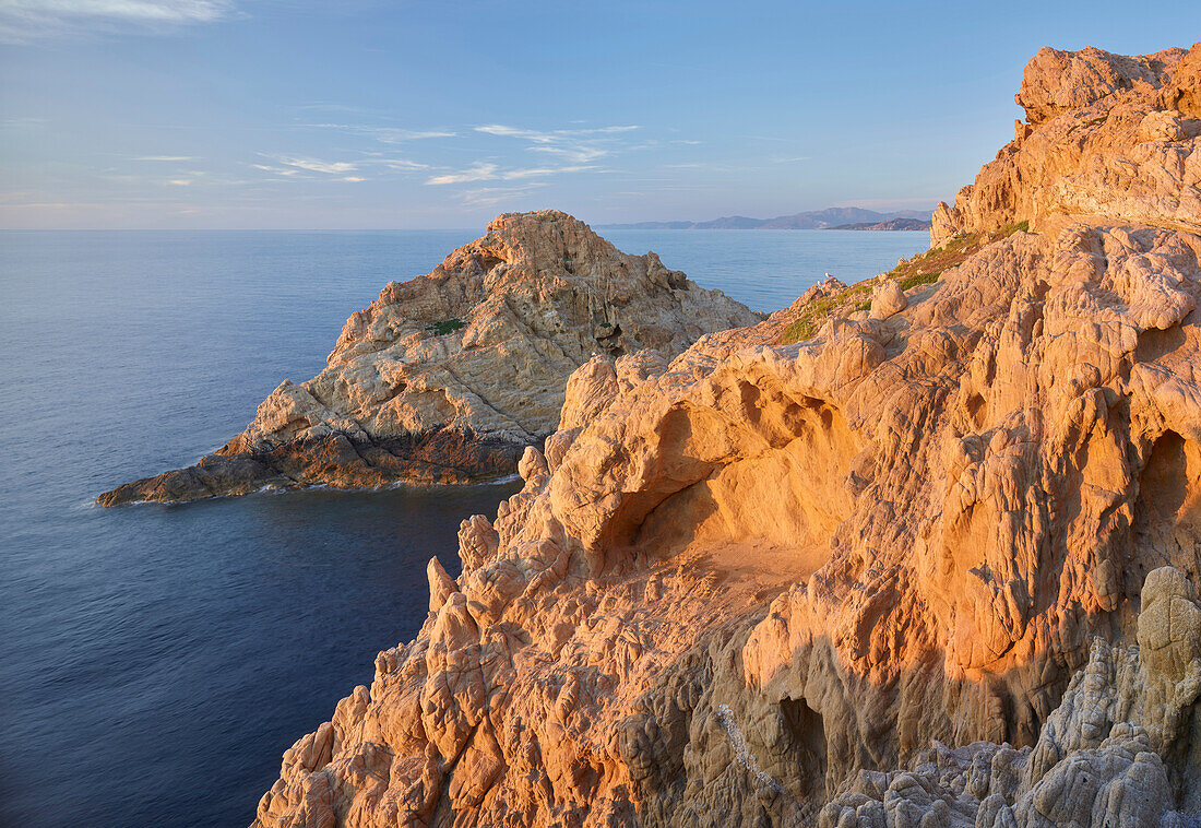 rocky coast at L'Ile Rousse, Corsica, France