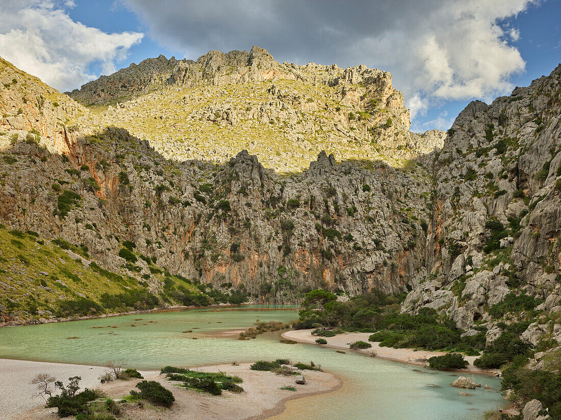Torrent de Pareis, Sa Calobra, Tramuntana, Mallorca, Balearen, Spanien