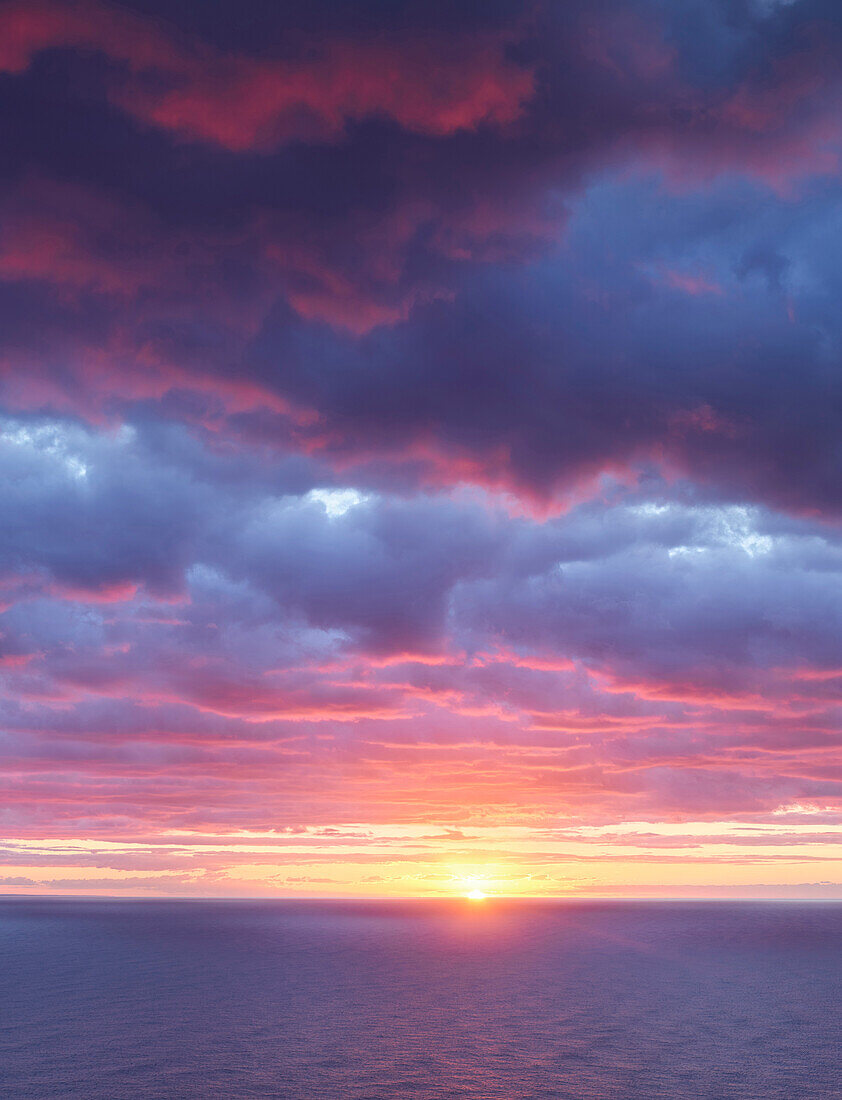 sunrise over the Mediterranean Sea, Mallorca, Balearic Islands, Spain