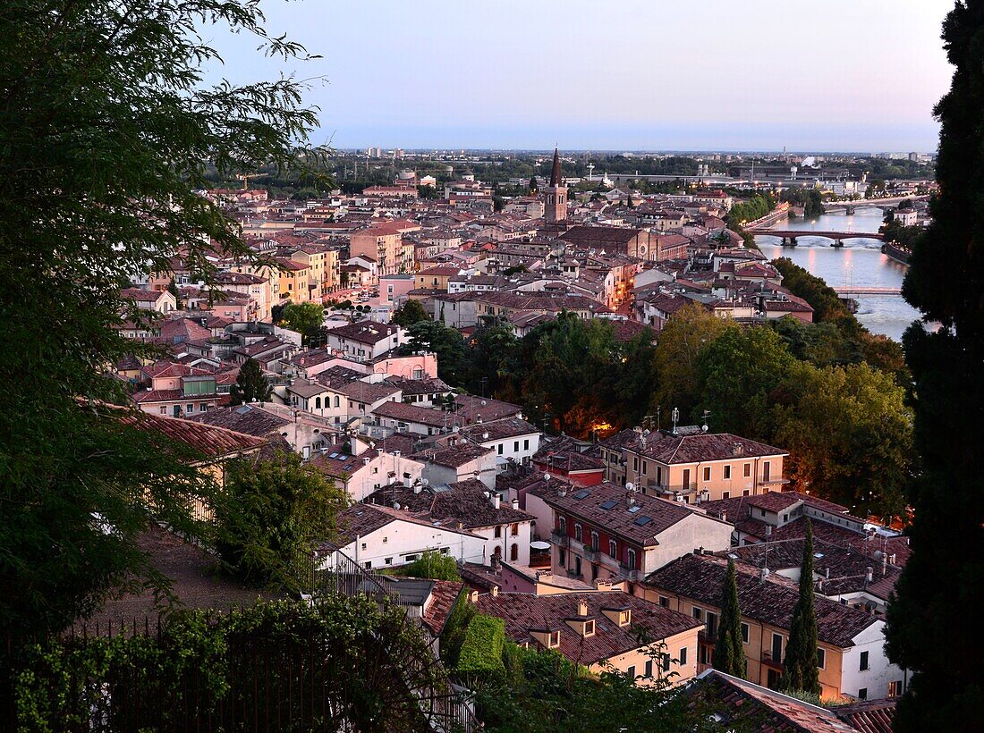 Blick vom Castel San Pietro, Verona, Veneto, Italien