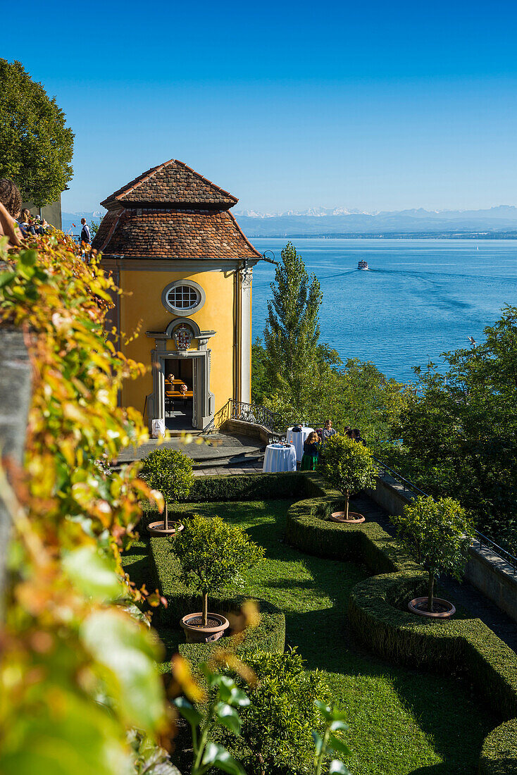 castle terrace, Meersburg, Lake Constance, Baden-Württemberg, Germany