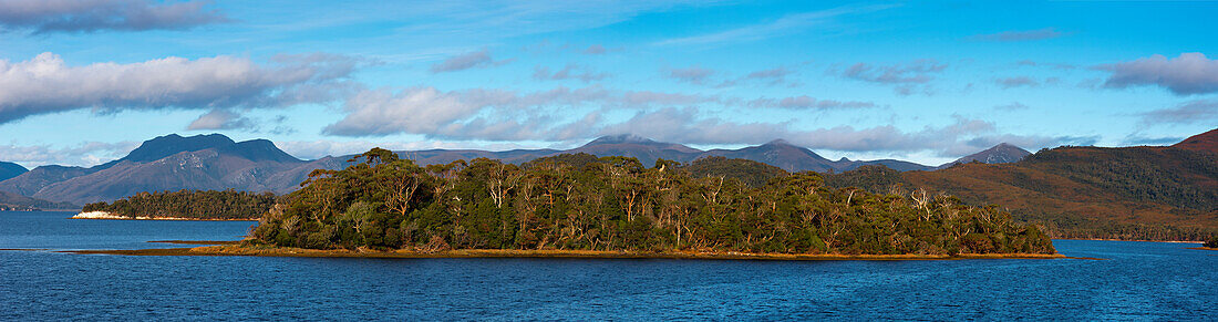 Bathurst Harbour deep in the wilderness of the Southwest National Park, Tasmania, Austalia