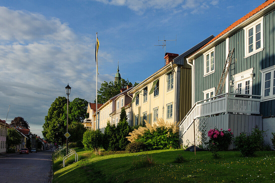 Main street in Gränna, Lake Vättern, Östergötland, Sweden