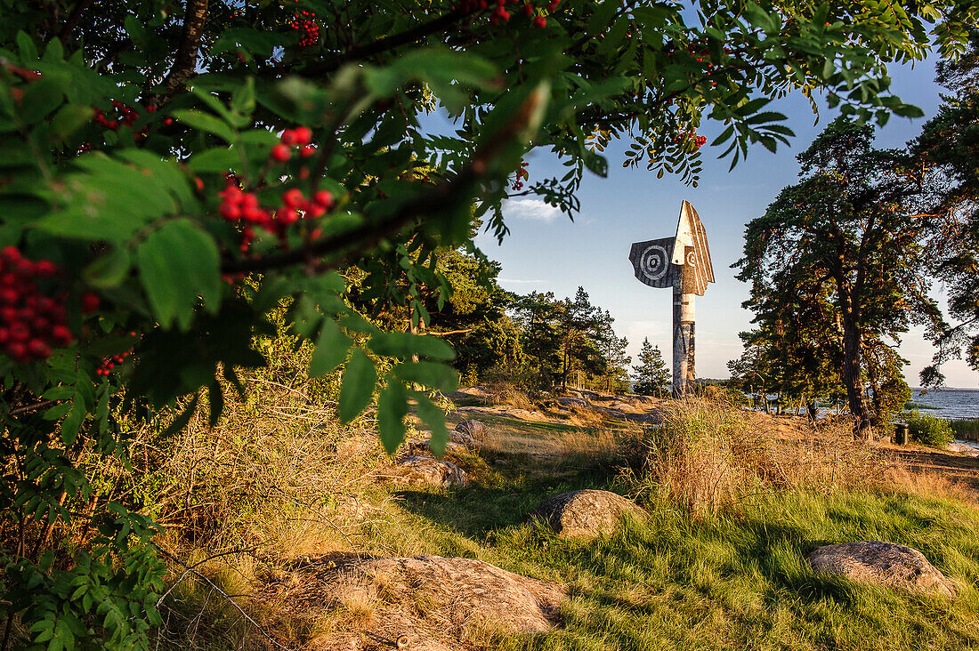 Picasso Monument in the north of Lake Vaener, Kristinehamn, Vänernsee, Sweden