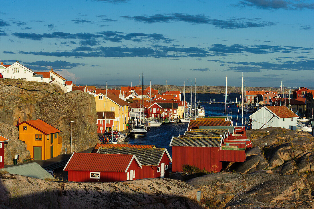 Bootshäuser in Smögen, Bohuslän, Schweden