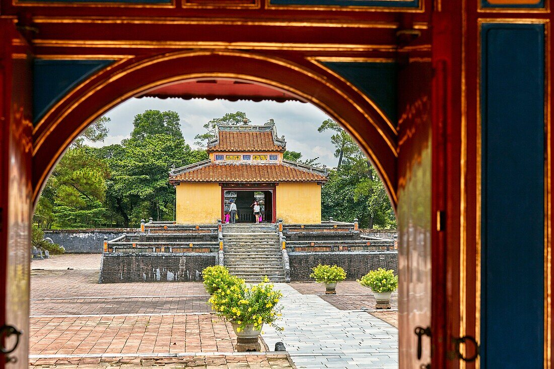 Hien Duc Gate at the Tomb of Minh Mang (Hieu Tomb). Hue, Vietnam.