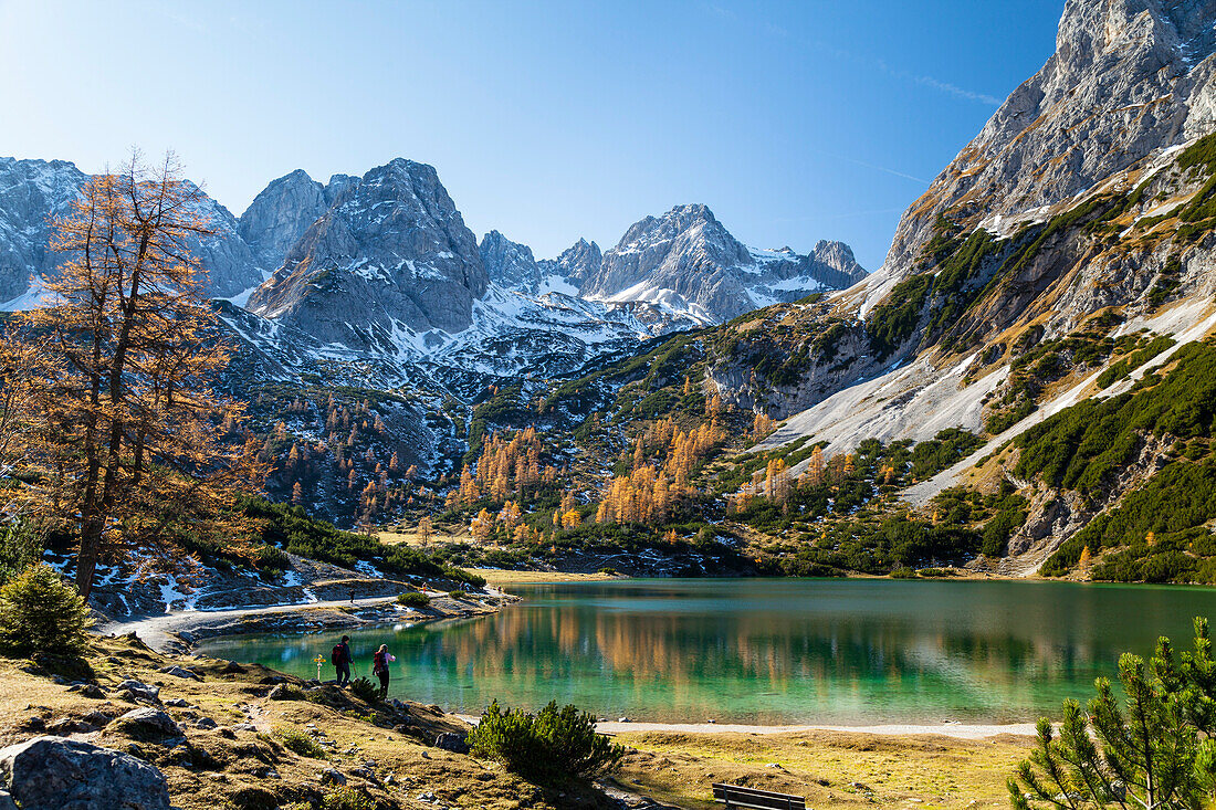 Seebensee mit Vorderem Drachenkopf, Mieminger Gebirge, Alpen, Tirol, Österreich