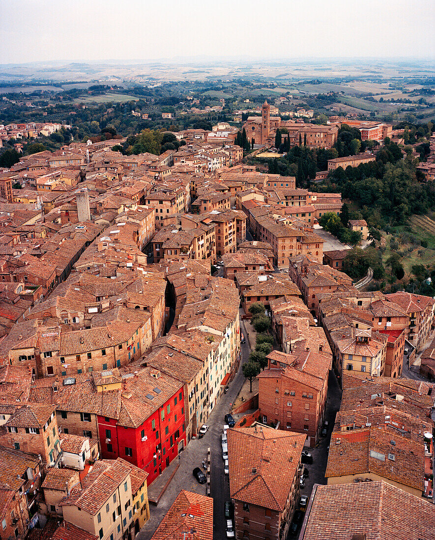 ITALY, Siena, elevated view of townscape