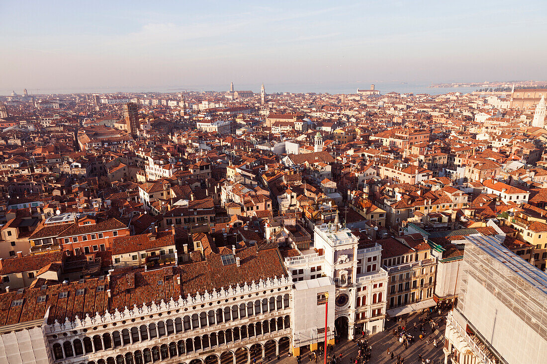 ITALY, Venice. A view of Venice from St. Mark's Campanile, the bell tower at St. Mark's Square.