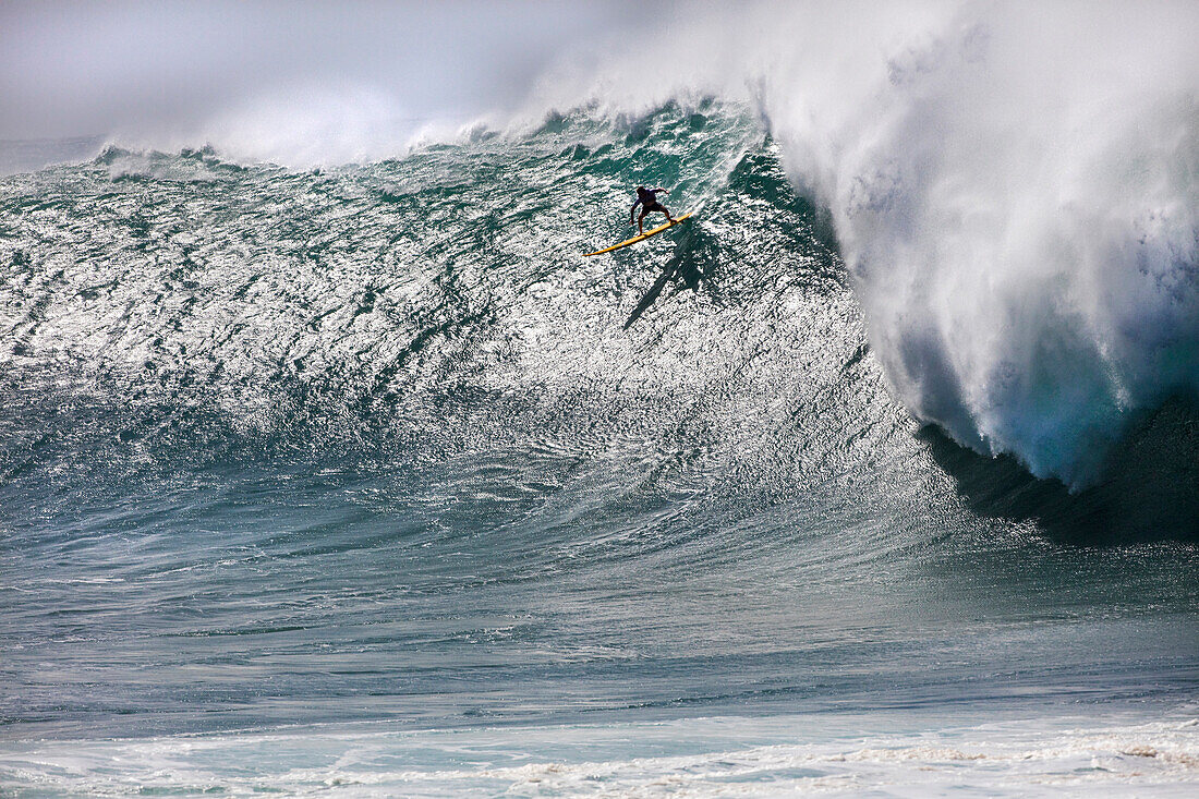 HAWAII, Oahu, North Shore, Eddie Aikau, 2016, surfers competing in the Eddie Aikau 2016 big wave surf competition, Waimea Bay