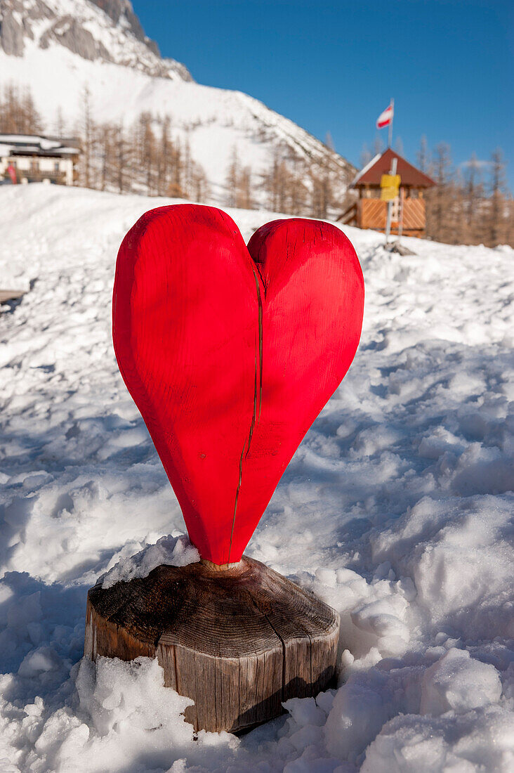 red wooden hart, Schladming, Austria, Europe