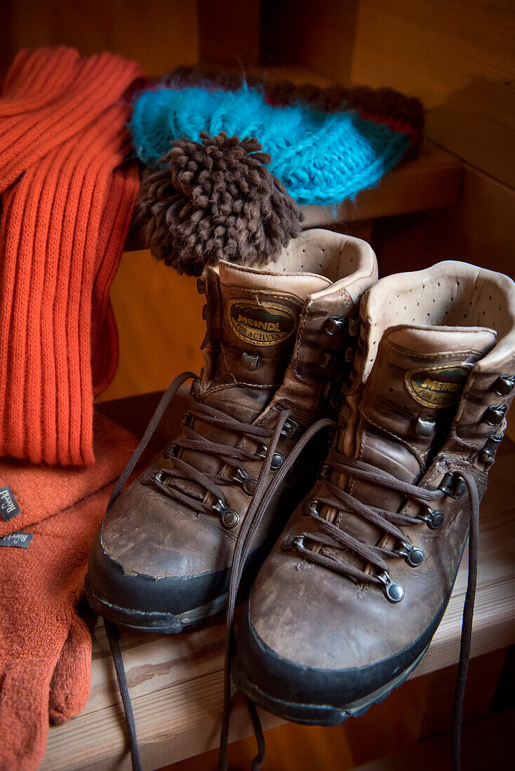 winterly clothes, traditional decoration, winterly interior, warmness, the Alps, South Tyrol, Trentino, Alto Adige, Italy, Europe