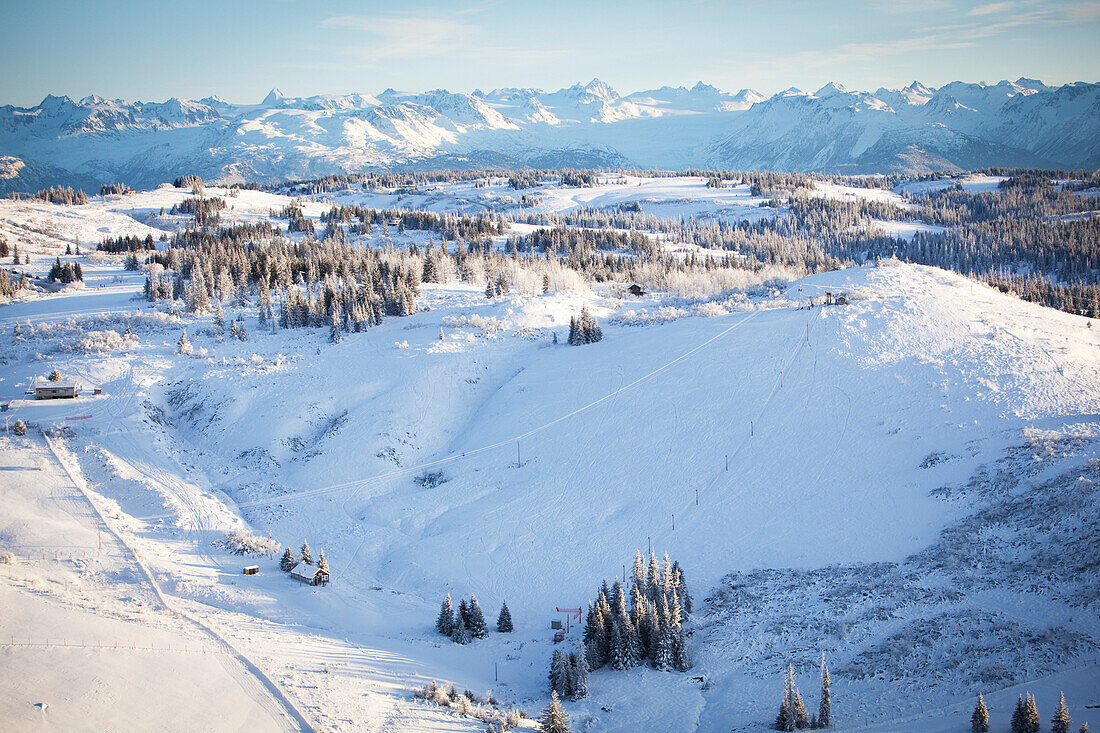 Aerial View Of Ohlson Mountain Rope Tow Ski Area, Homer, Southcentral Alaska, USA