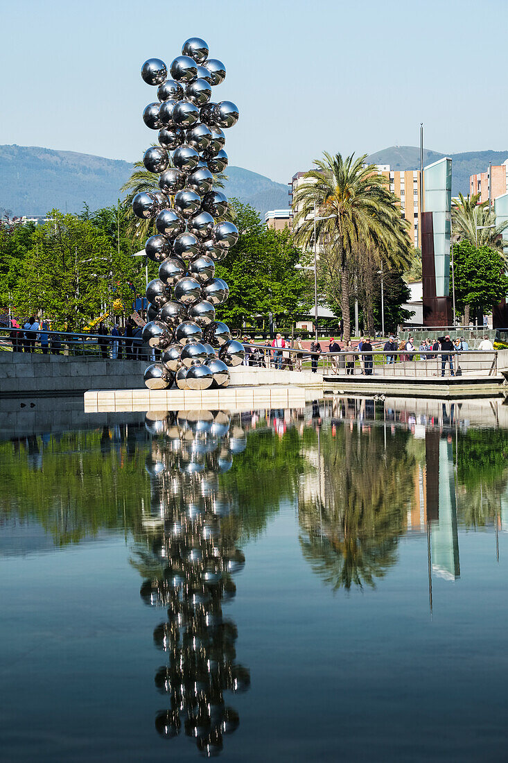Silver Balls sculpture, Guggenheim Museum; Bilbao, Pais Vasco, Spain