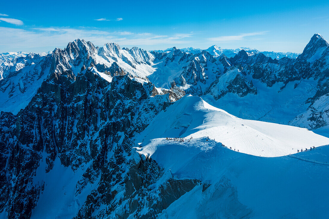 Route Down To The Vallee Blanche, Off-Piste Skiing; Chamonix, France