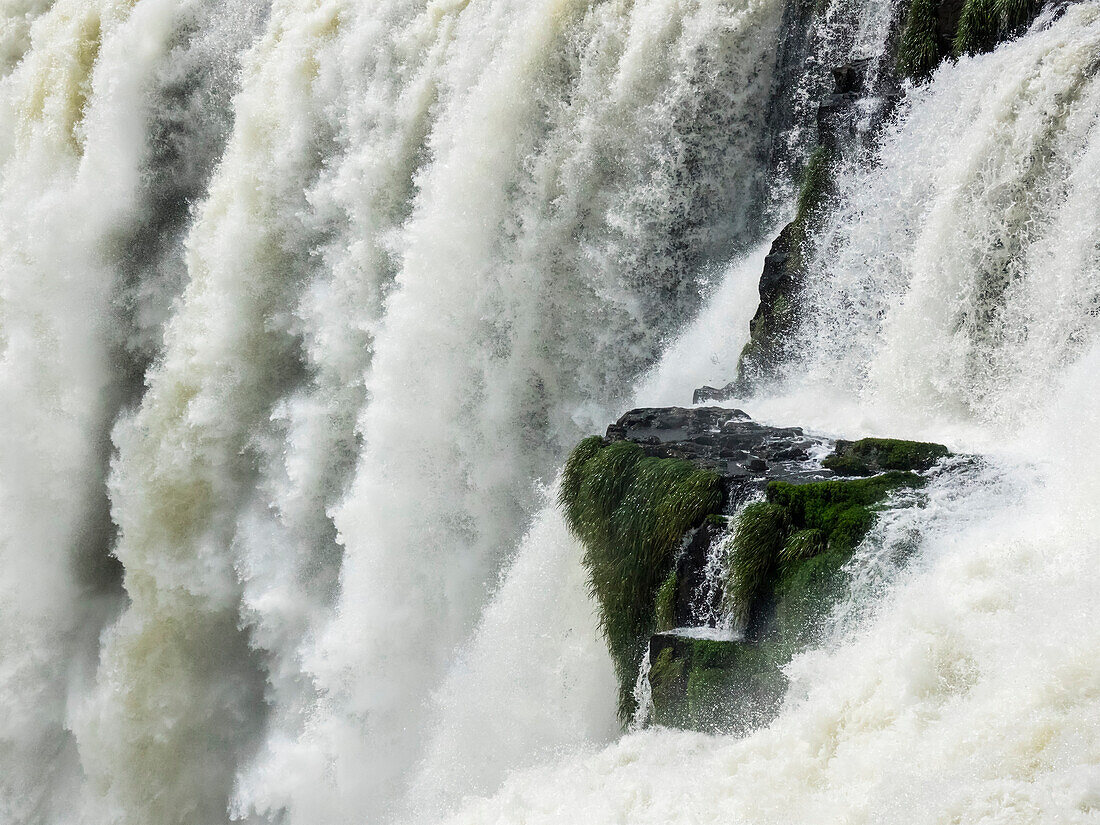 Close-Up Of Falling Water At Iguazu Falls, Iguazu National Park; Argentina