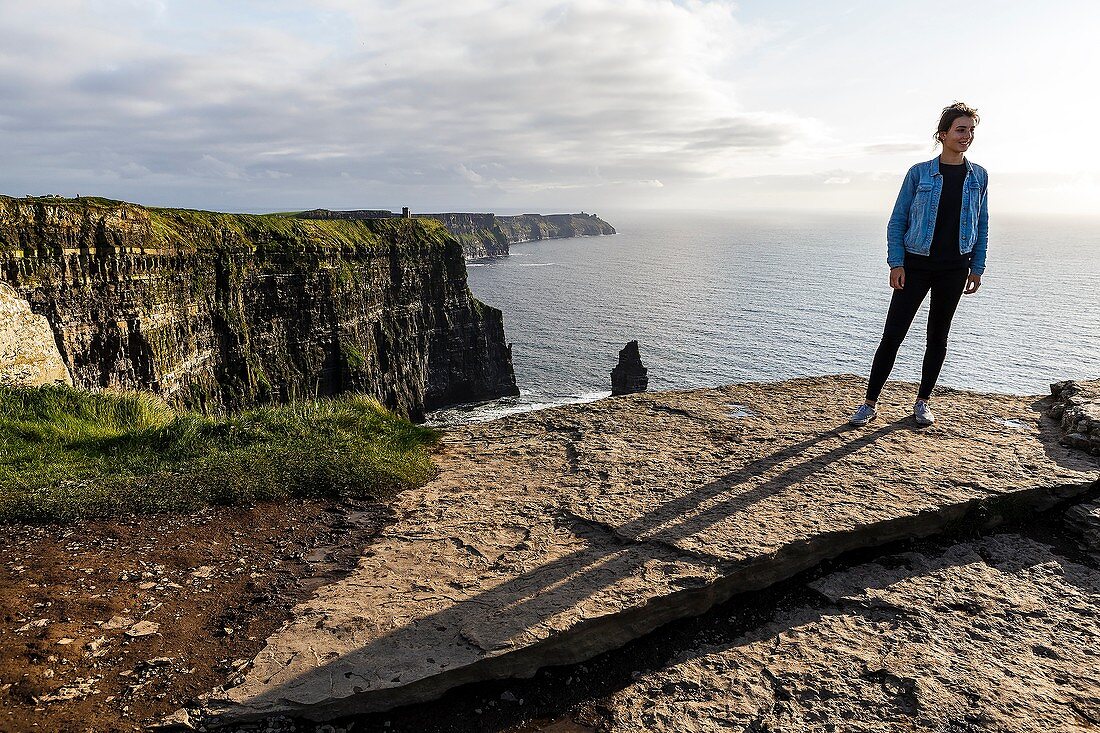 Moher cliffs, Burren region, Ireland, Europe.