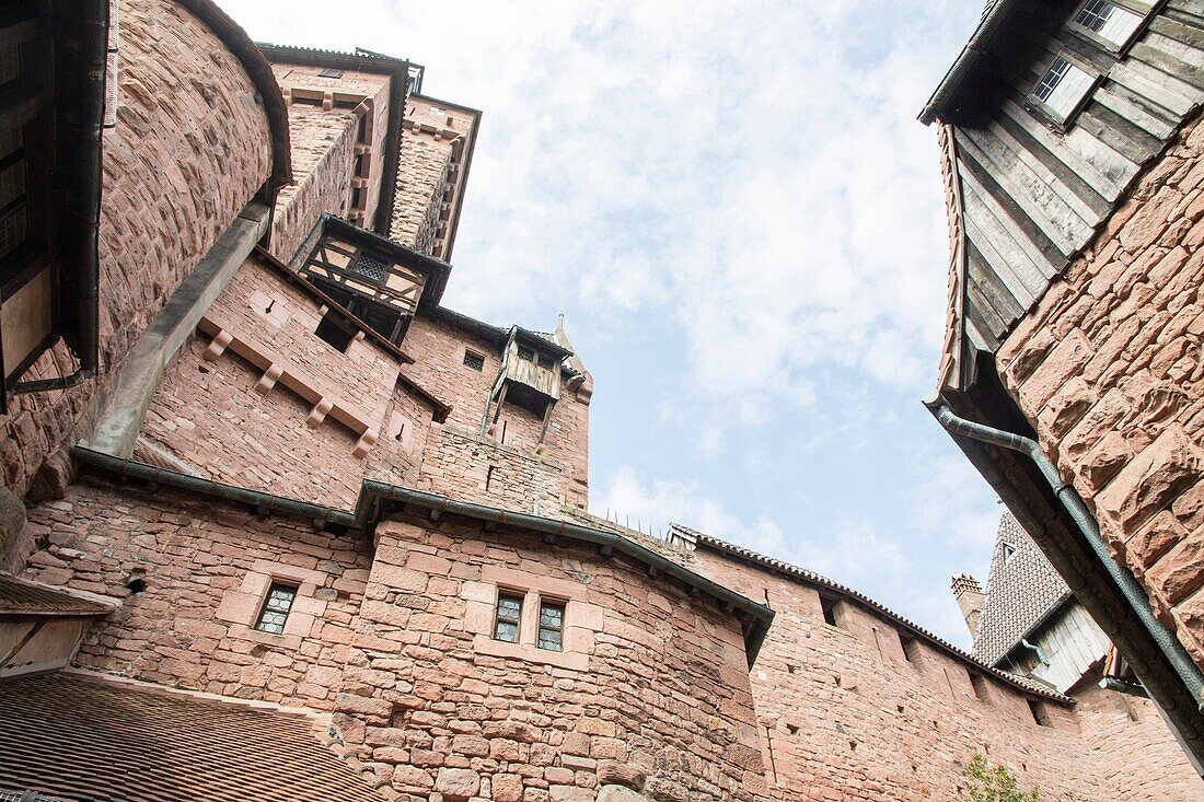 The walls of Haut-Koenigsbourg castle in Alsace, France.