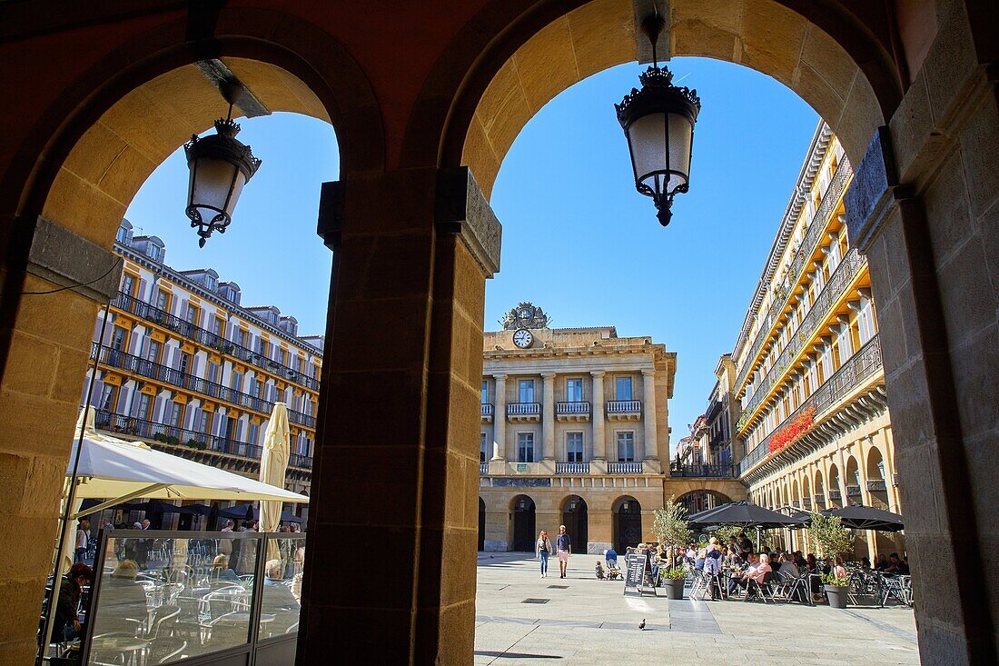 Plaza de La Constitución, Old Town, Donostia, San Sebastian, Gipuzkoa, Basque Country, Spain, Europe