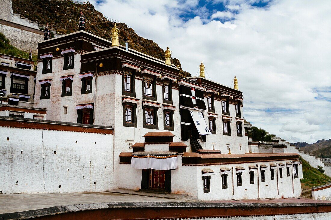 Shigatse, Tibet, China - The view of Tashilhunpo Monastery in the daytime.