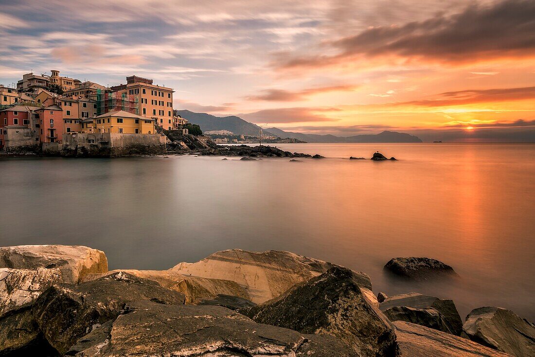Boccadasse, Province of Genoa, Liguria, Italy, Europe.
