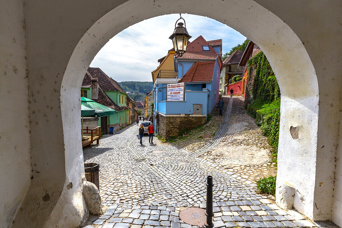 Door of the Medieval Citadel in Sighisoara village, Mures district, Transylvania, Romania