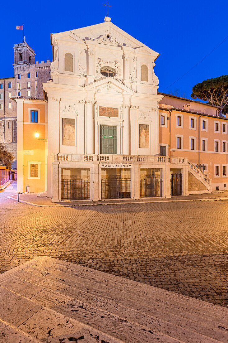 Italy, Lazio Region, Rome. Church of San Giuseppe dei Falegnami at dawn