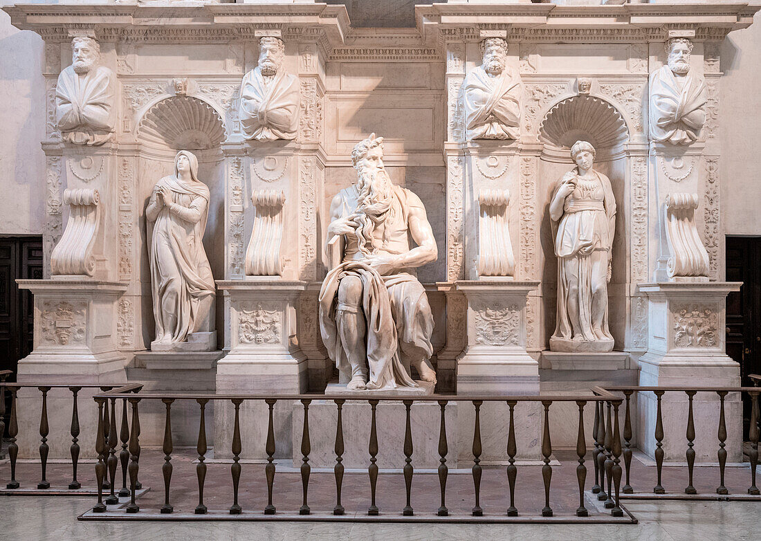 Italy, Lazio Region, Rome. Michelangelo's Moses in the church of S. Pietro in Vincoli