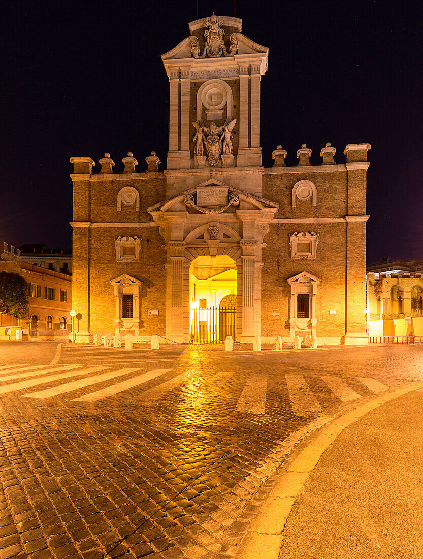 Italy, Lazio Region, Rome, Porta Pia by night
