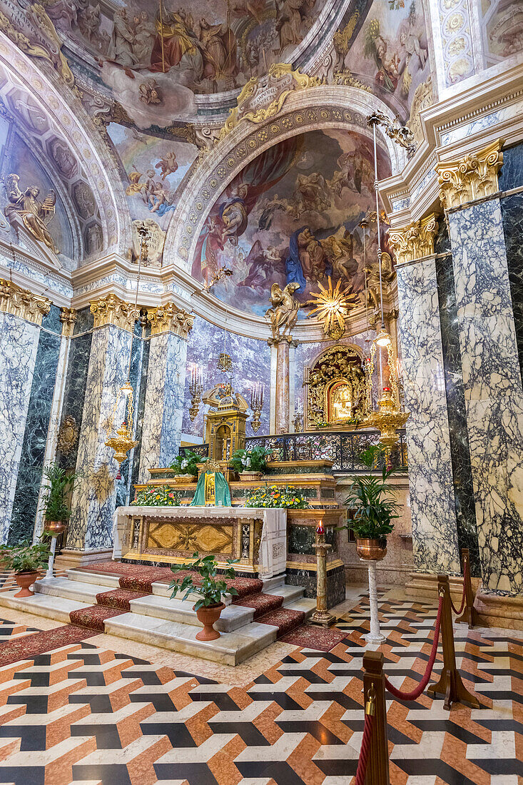 View of the greater altar of the Santuario della Beata Vergine di San Luca, Bologna, Emilia Romagna, Italy