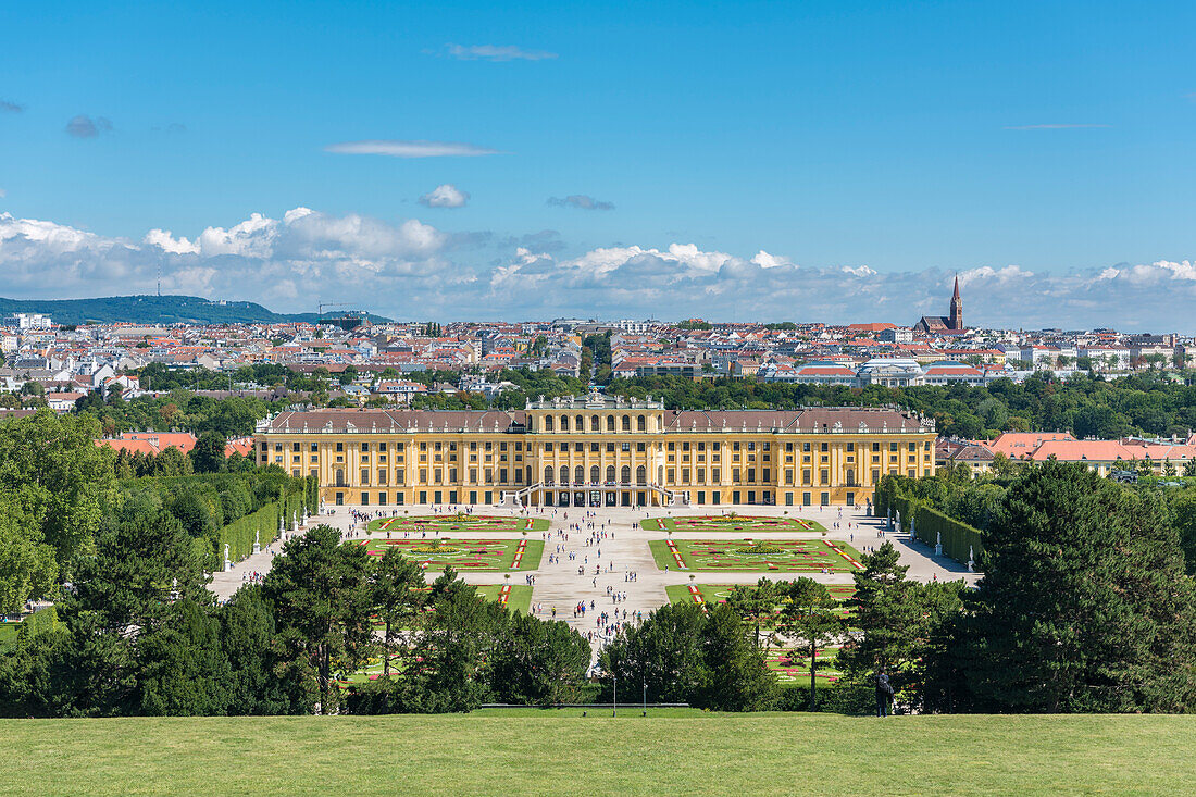 Vienna, Austria, Europe, The Schönbrunn Palace from Schönbrunn Hill
