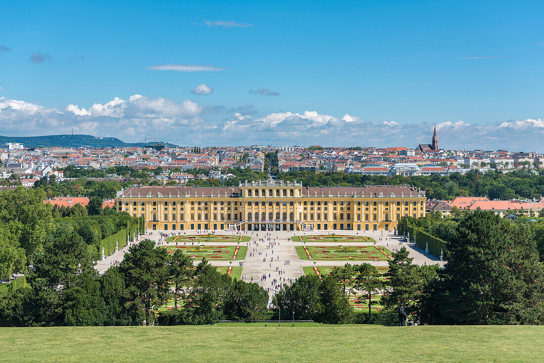 Vienna, Austria, Europe. The Schönbrunn Palace from Schönbrunn Hill