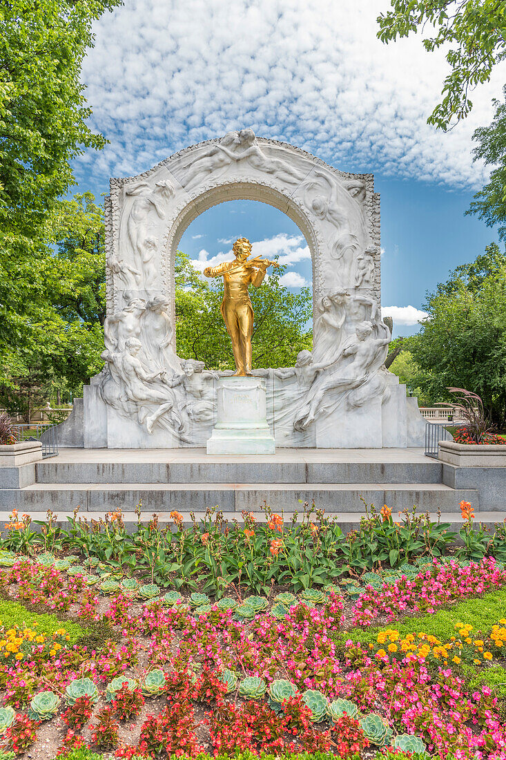 Vienna, Austria, Europe. The Johann Strauss Monument in the Vienna City Park