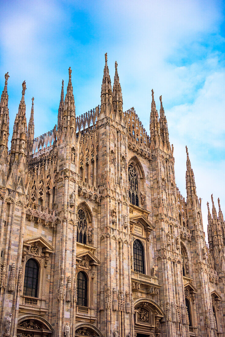 Milan, Lombardy, Italy, The facade of the Milan's Cathedral