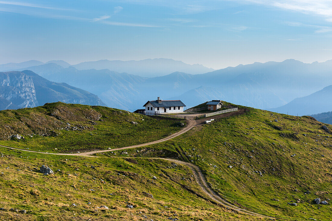 Mountain hut on Mount Baldo Europe, Italy, Trentino Alto Adige, Trento district