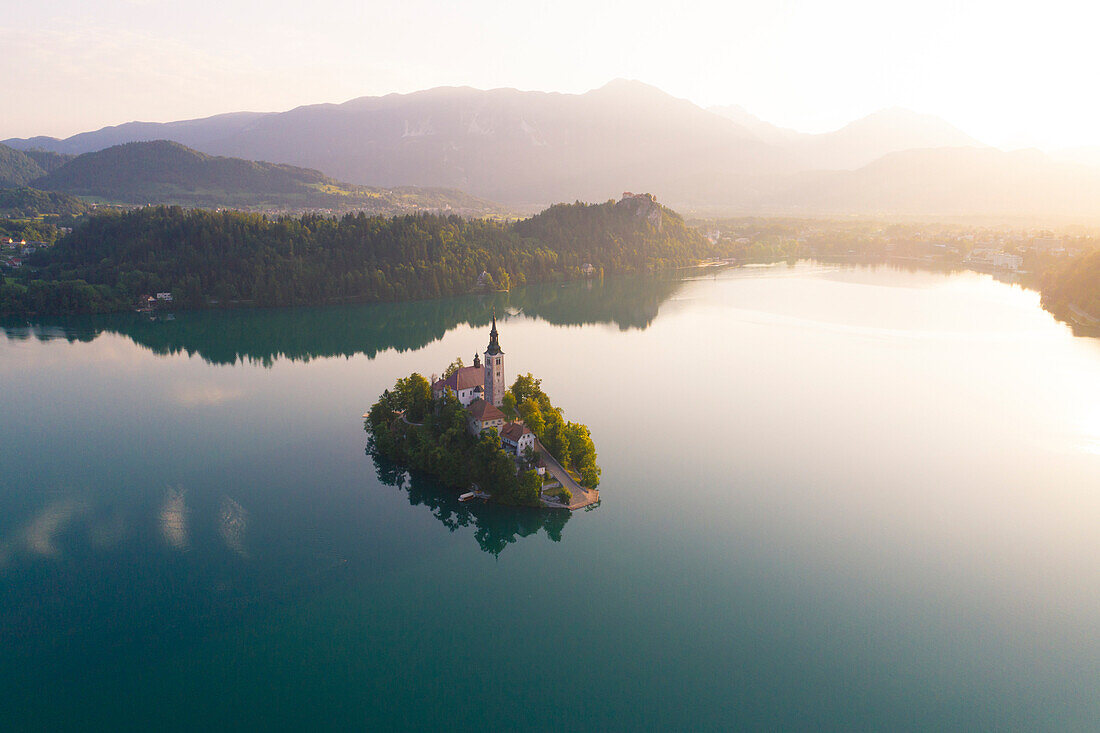 Bled Island and Lake Bled, Bled, Upper Carniolan region, Slovenia