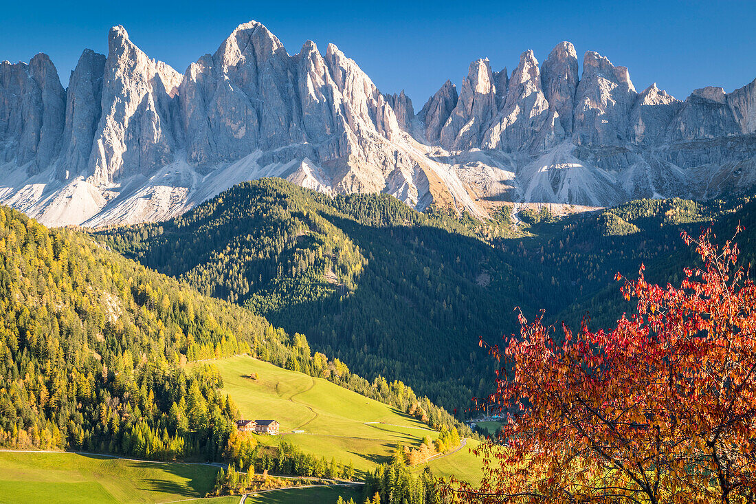 Santa Magdalena, Funes valley, Puez Odle Natural Park, South Tyrol, Italy