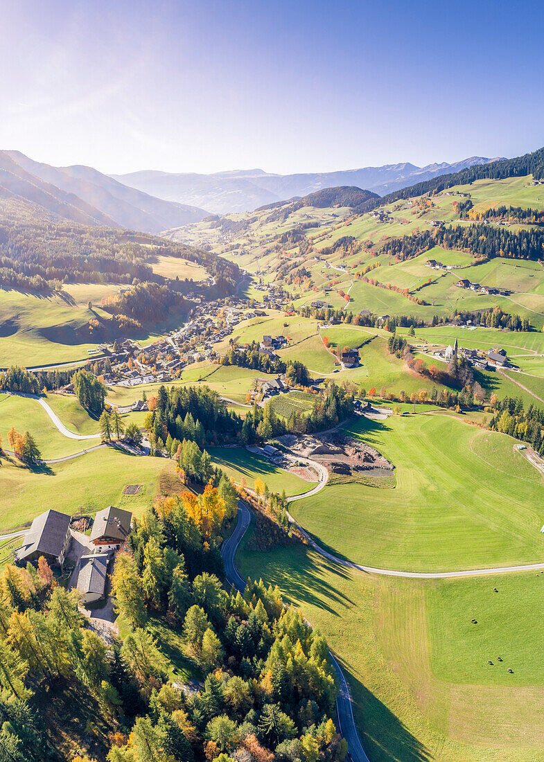 Santa Magdalena village, Funes Valley, Puez Odle Natural Park, South Tyrol, Italy