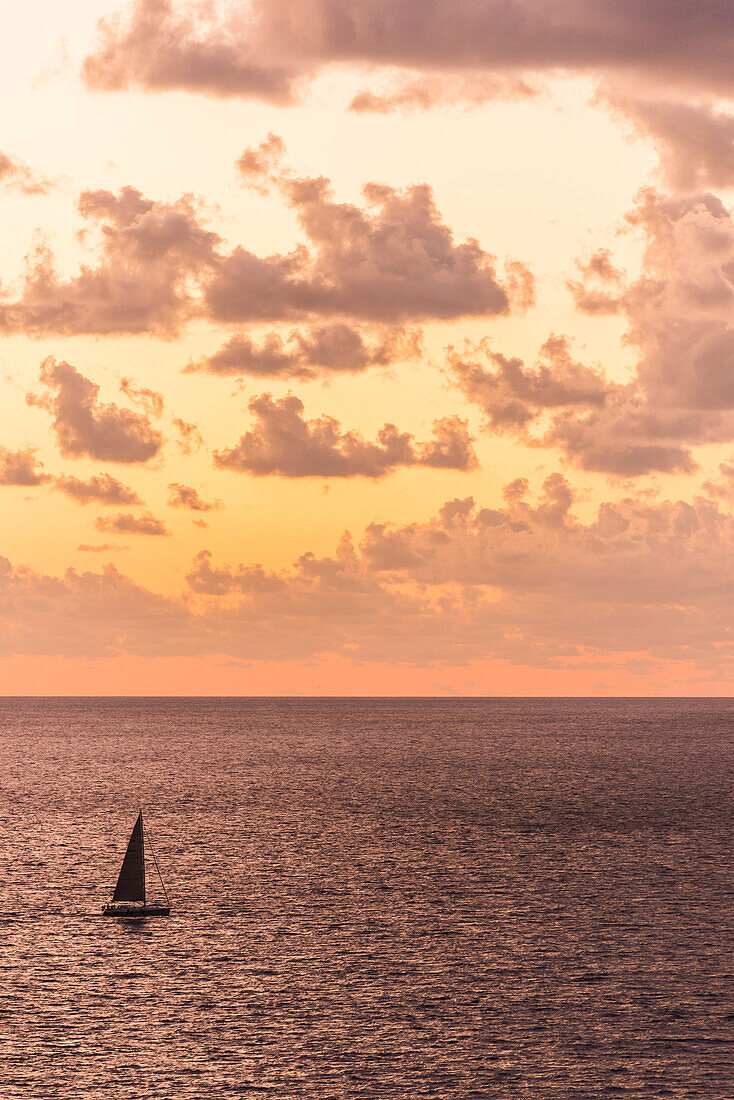 Tropea, Province of Vibo Valentia, Calabria, Italy, A sailing boat