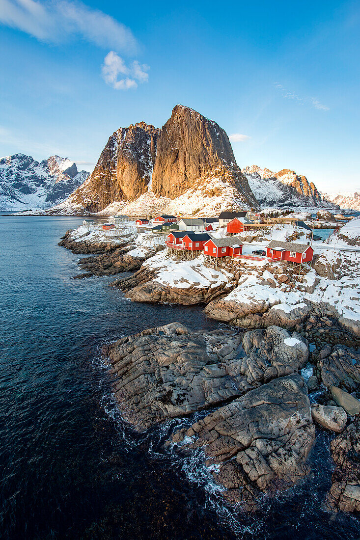 Hamnoy, Lofoten islands, Norway, winter view in a sunny day