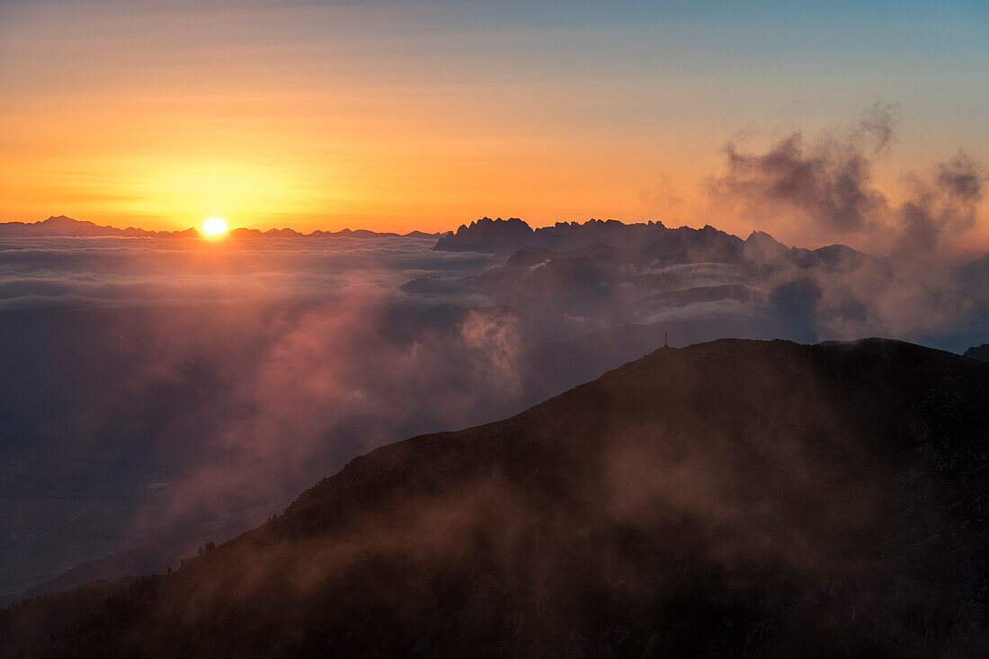 Sesto / Sexten, Bolzano province, South Tyrol, Italy Europe, Sunrise at the Helm mountain