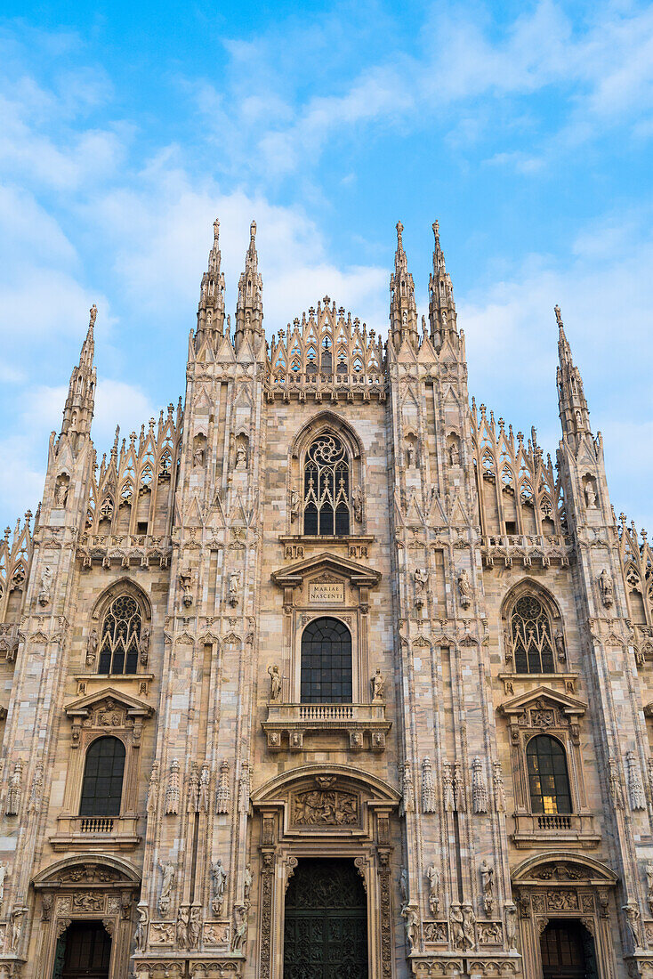 Milan, Lombardy, Italy, The facade of the Milan's Cathedral