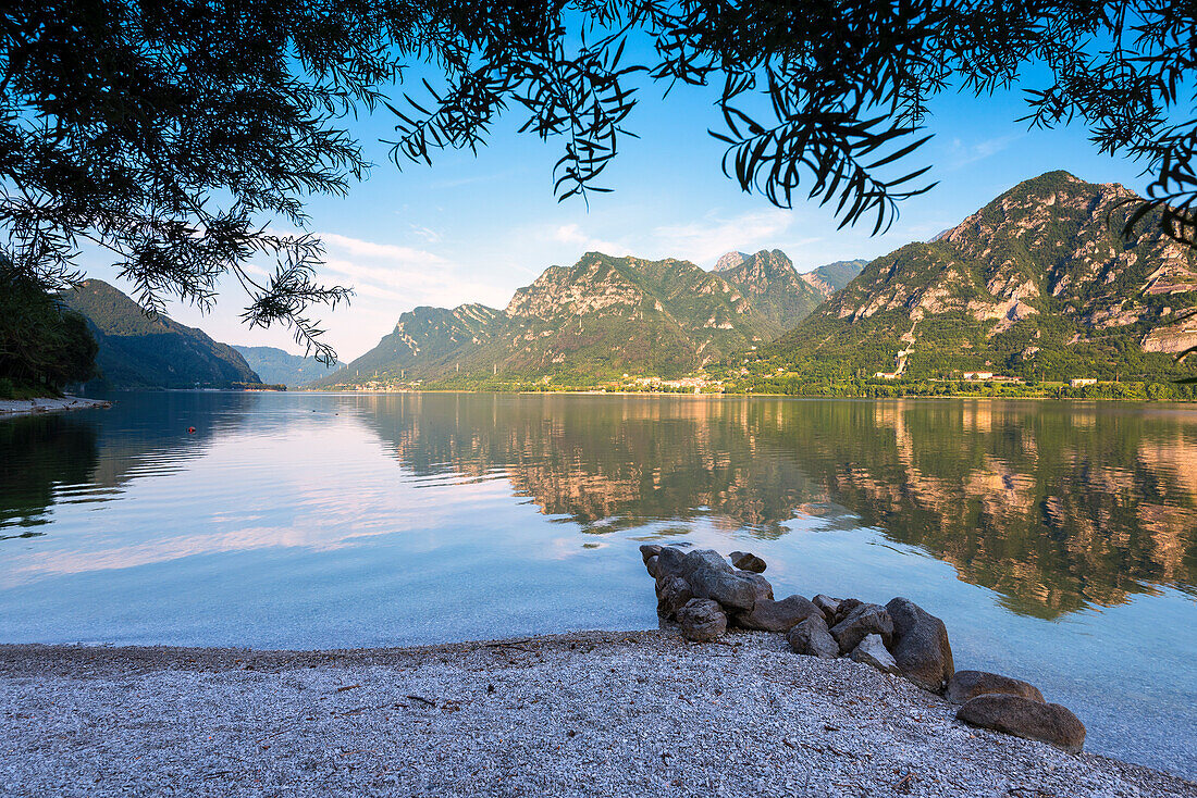 Landscape of Idro lake, Brescia province in Italy, Lombardy district, Europe