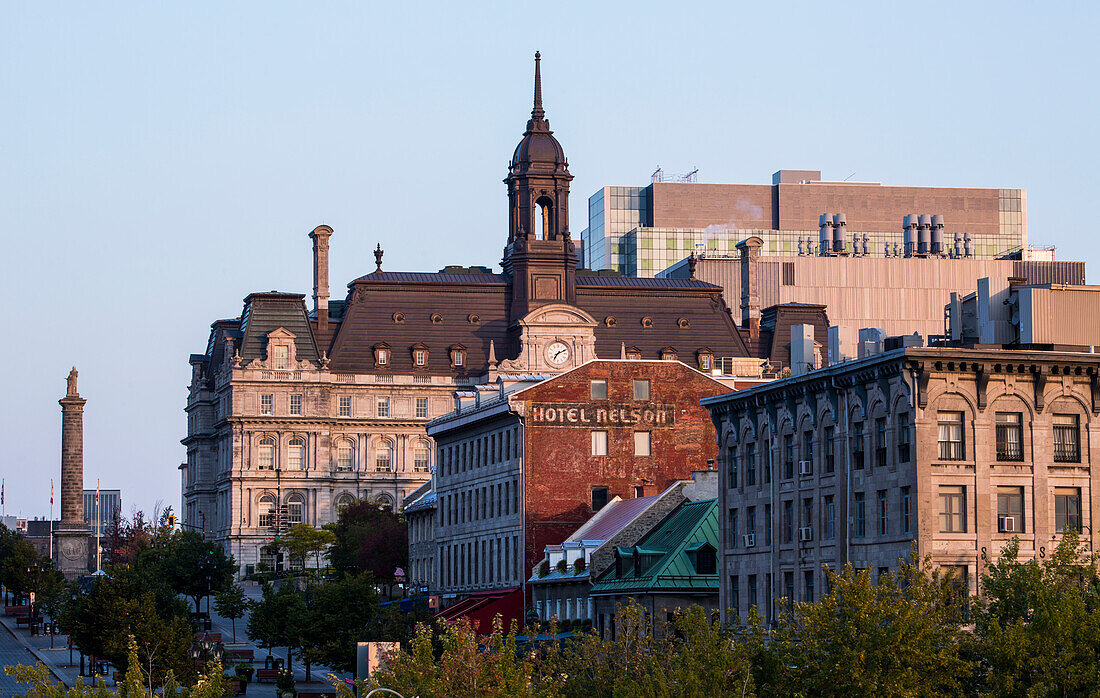 Old Montreal and city hall; Montreal, Quebec, Canada