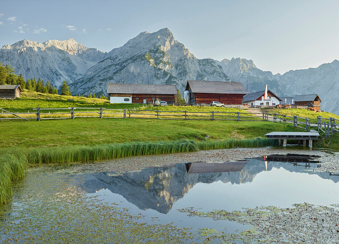 pond on the top, Grace, Huder Walderalm Bank Forest, Karwendel, Tyrol, Austria